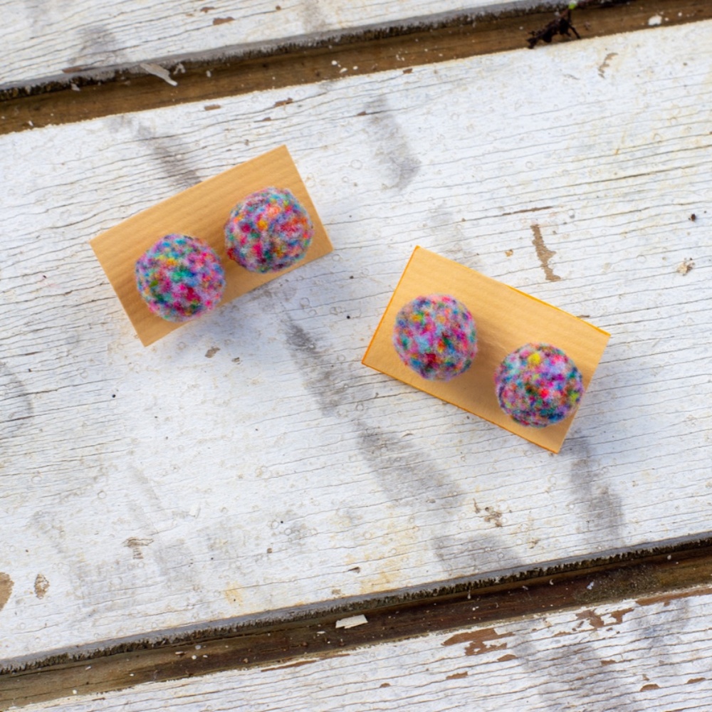 Handmade Pom Pom Earrings